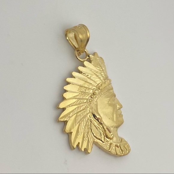Solid 14K Gold Native American Traditional Pendant Charm - Picture 2 of 5